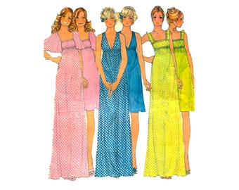 60s McCall's 4325 Nightgowns 3 Styles 2 Lengths Vintage Sewing Pattern Size Small 10-12 UNCUT