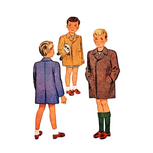 40s McCall 6188 Child&#39;s Coat Chesterfield Vintage 1940s Sewing Pattern Size 2 Toddler