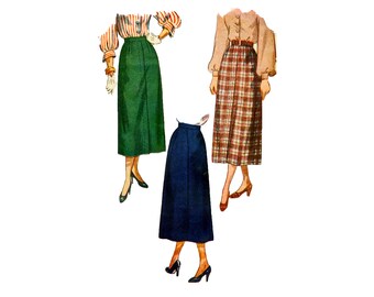 40s Simplicity 2624 Straight Skirt Vintage Sewing Pattern 28 Inch Waist