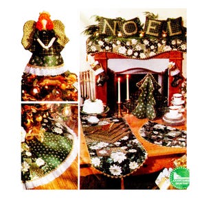 90s Simplicity 7846 Holiday Decor Tree Skirt, Tree Topper, Stocking, Mantel Scarf Sewing Pattern