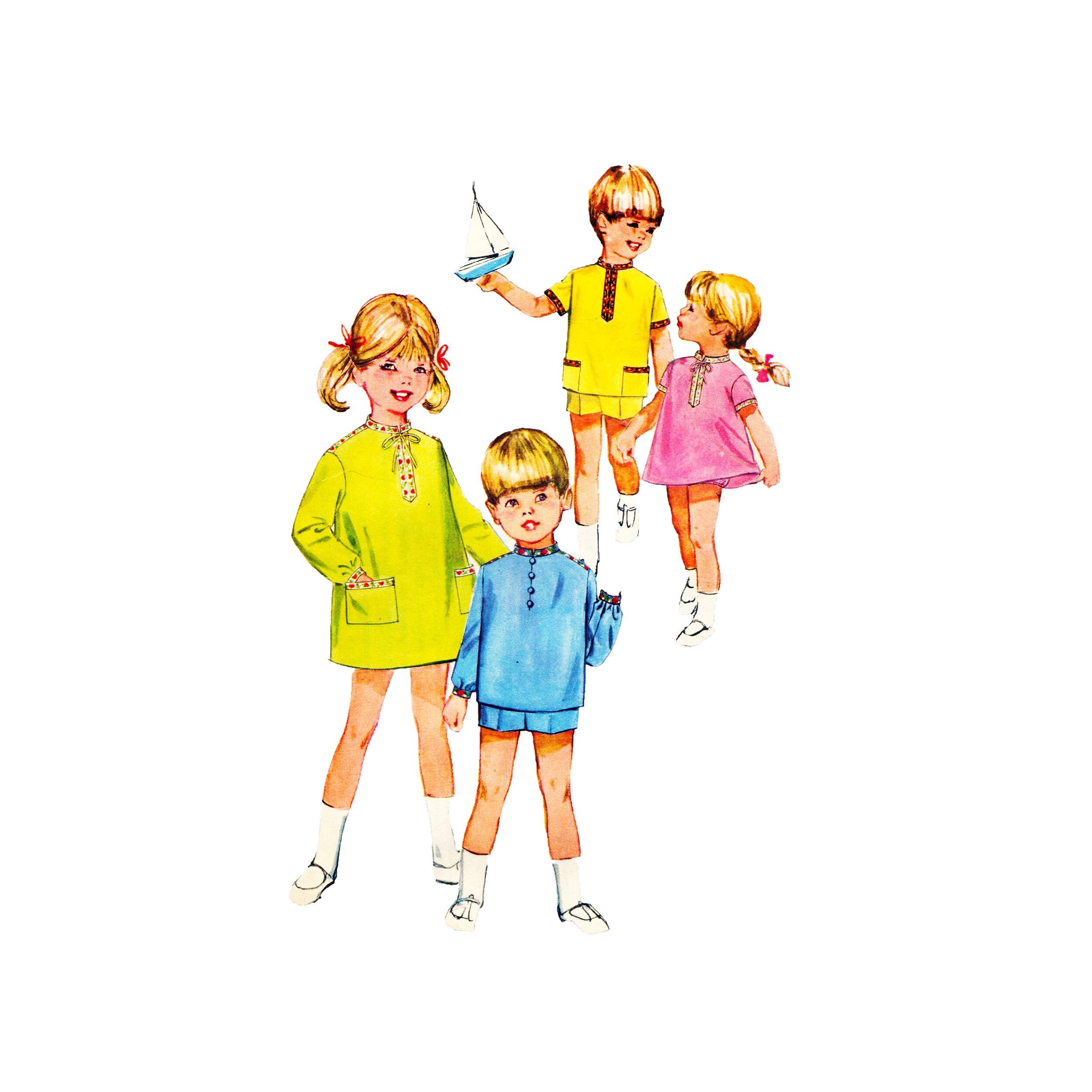 60s Toddler Dress, Tunic, Shorts Sewing Pattern: Simplicity 6300