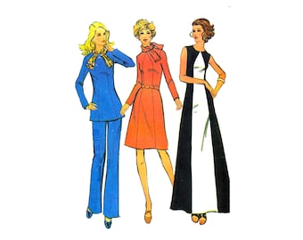 70s McCall's 3411 Dress 2 Lengths or Tunic and Pants Vintage Sewing Pattern Size 20 Bust 42 UNCUT