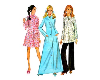 60s McCall's 2173 Bathrobe in  3 Lengths Vintage Sewing Pattern Size 12 UNCUT