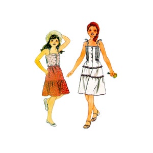 80s Butterick 3121 Teen Tiered Skirt and Camisole Cottagecore Vintage Sewing Pattern Size 12 UNCUT