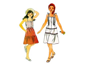 80s Cottagecore Sewing Pattern: Teen Tiered Skirt & Camisole, Butterick 3121 Size 12 (UNCUT)