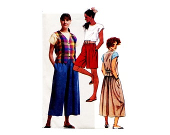 Misses' Skirt Culottes Top and Vest McCall's 4751 Sewing Pattern Size 8-12 UNCUT