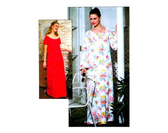 70s Jiffy Caftan Pattern Easy to Sew Simplicity 8463 Vintage Sewing Pattern Size 10-12 UNCUT