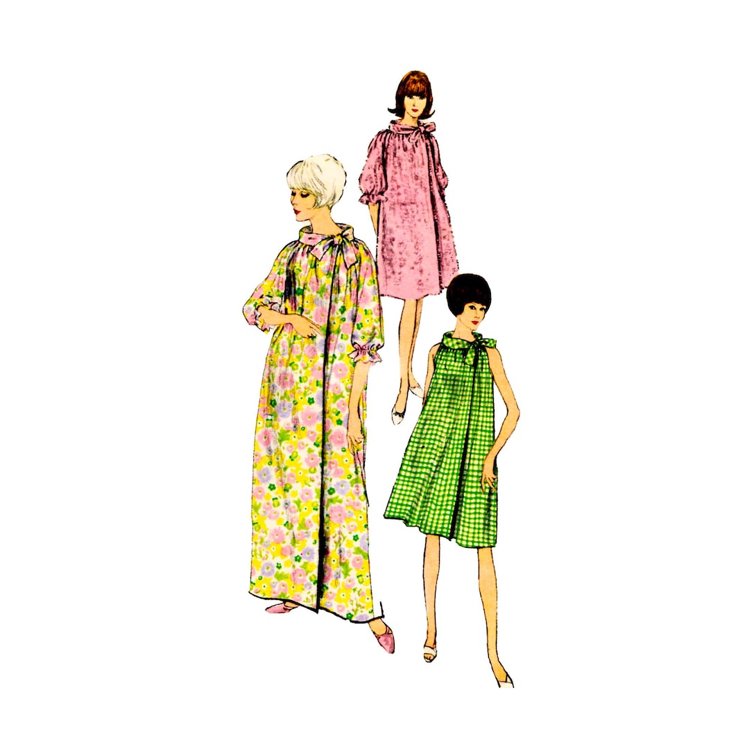 1960s Robe Sewing Pattern, Vogue 6831, Size Small-medium - Etsy