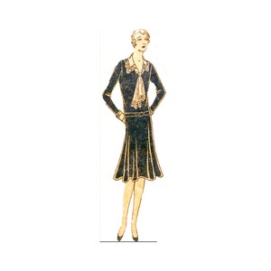 1920s Butterick 2733 Misses' Low-Waisted Frock Sewing Pattern Size 19 Bust 37