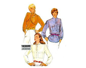 Misses' Pullover Shirts in 3 Styles McCall's 6770 Vintage Sewing Pattern Size 10