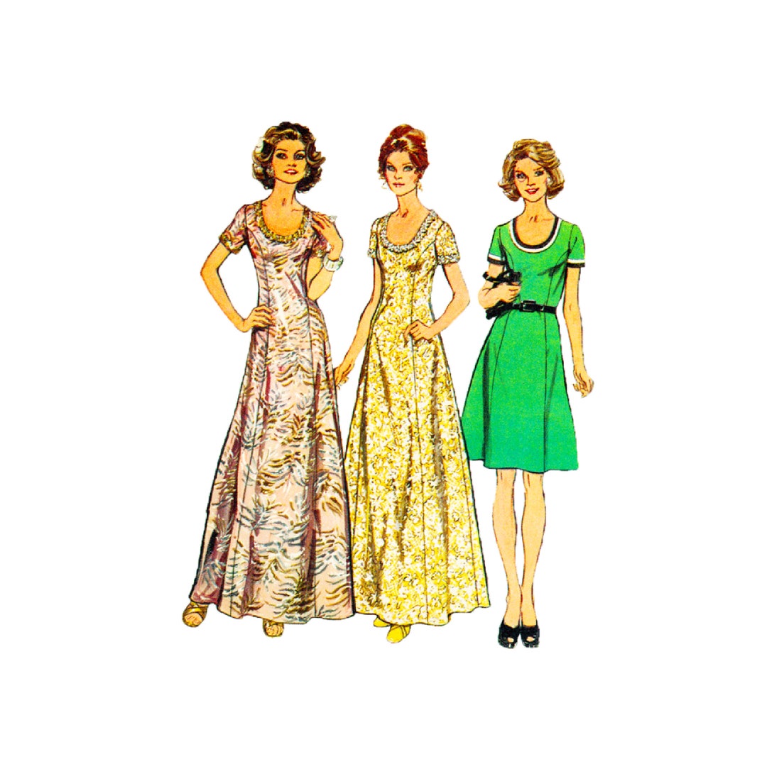 70s Evening Dress Sewing Pattern: Simplicity 5967, Size 12 - Etsy