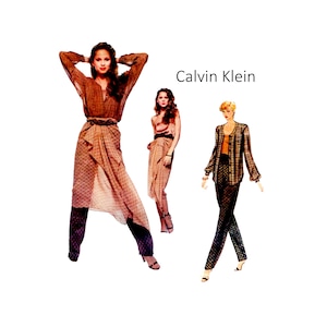 Calvin Klein Vogue 2141 Vintage Sewing Pattern: Sarong, Tapered Pants, Blouse - Size 12