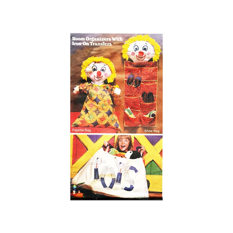 Butterick 3962 Cute Clown Pajama Bag and Shoe Organizer, Toy Bag Sewing