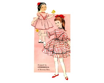 60s Advance 9385 Little Girls' with Sleeve and Trim  Variations Vintage Sewing Pattern Size 4 UNCUT