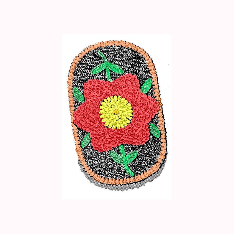 3-D Zinnia Flower Crochet Rug PDF Pattern Instructions 3 Dimensional