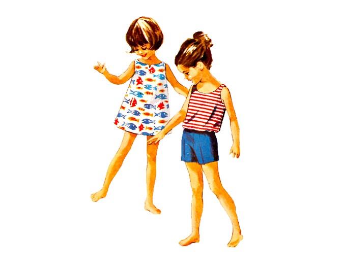 60s Butterick 9741 Girls' Full Skirt Dress With Bodice Inset Vintage ...