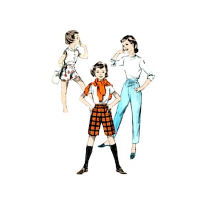 50s Girls Pants, Shorts Sewing Pattern: Advance 8658, Size 8, UNCUT