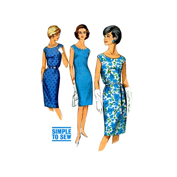 60s Simplicity 5497 Plus-size Sheath Dress Vintage Sewing Pattern Size 20  UNCUT - Etsy