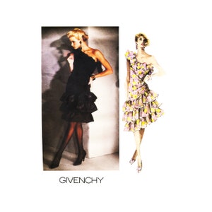 80s Vogue 1702 Givenchy Paris Original Evening Dress Vintage Sewing Pattern Size 8 UNCUT