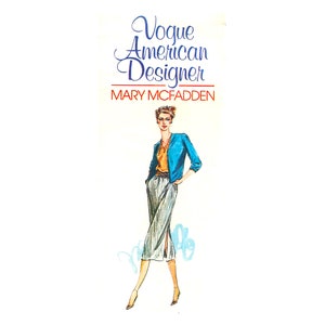 Mary McFadden Vogue Sewing Pattern: Jacket, Blouse & Skirt, Size 6-14 (UNCUT)