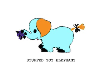 PDF Stuffed Elephant Sewing Pattern INSTANT DOWNLOAD with BoNuS Downloadable Booklet