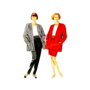 90s Simplicity Sewing Pattern: Oversized Jacket, Pants, Skirt Size 6-20 UNCUT