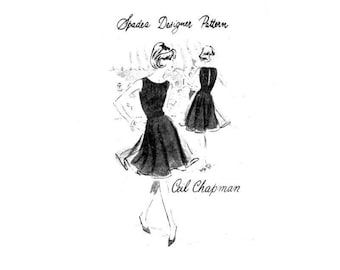 60s Spadea N-1355 Ceil Chapman Cocktail Dress Vintage Sewing Pattern Bust 34 Size 10