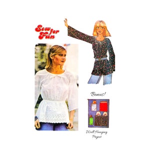 70s McCall&#39;s 5399 Peasant Blouse Vintage Sewing Pattern Size 6-8  UNCUT