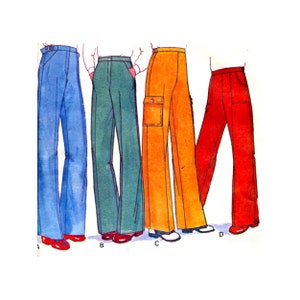 70s McCall's 6257 Girl's Cargo Pants Vintage Sewing Pattern Size 7