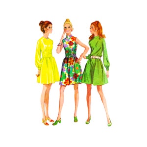 70s Shirred Waist Dress Sewing Pattern: McCall&#39;s 2386, Size 8 or 14