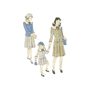 40s Butterick 4509 Princess Seamed Jacket and Skirt Vintage Sewing Pattern Size 12