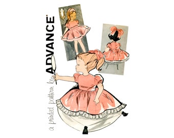 60s Advance 9532 Toddler Puffed Sleeve Dress and Petticoat Vintage Sewing Pattern Size Half Toddler