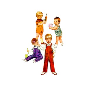 70s Simplicity 9044 Toddler Overalls in Two Lengths Vintage Sewing Pattern Size 2or 3