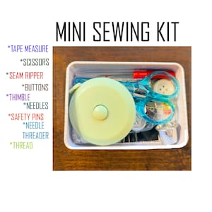 Sewing Kit for Travel. Car, Desk, Purse, Mending Kit in Decorative Metal Box