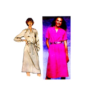 Vintage 80s Raglan Sleeve Dress Sewing Pattern Simplicity 9572 Size 16 UNCUT