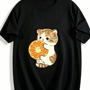 MorningStitch Hello Kitty T-Shirt, Womens Casual Kitty Graphic Top, Sanrio Inspired Shirt Black