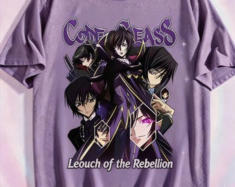 Rebellion Lelouch Anime Tee | Dark Grunge Aesthetic T-Shirt | Code Geass Harajuku Top | Vintage Anime Streetwear