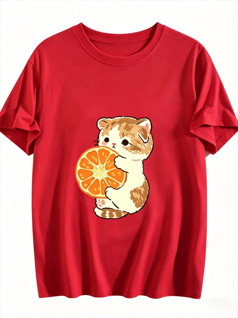 MorningStitch Hello Kitty T-Shirt, Womens Casual Kitty Graphic Top, Sanrio Inspired Shirt Red