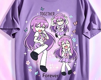 Yami Kawaii Purple Trio T-Shirt | Menhera Fashion, Pastel Goth, Harajuku Streetwear, Kawaii Goth, Creepy Cute, Anime Graphic Tee
