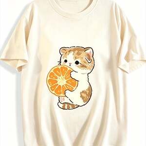MorningStitch Hello Kitty T-Shirt, Womens Casual Kitty Graphic Top, Sanrio Inspired Shirt Apricot