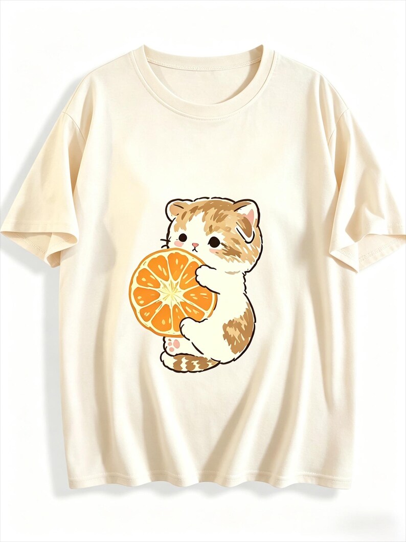 MorningStitch Hello Kitty T-Shirt, Womens Casual Kitty Graphic Top, Sanrio Inspired Shirt Apricot
