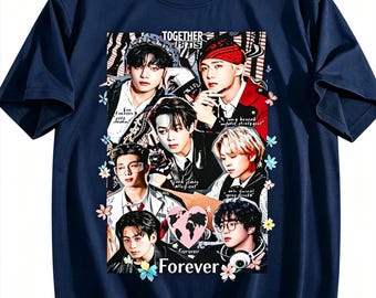 BTS Together Forever T-Shirt, BTS Tour 2026 Floral Collage Group Graphic Sweatshirt, Army Fan Inspired Hoodie