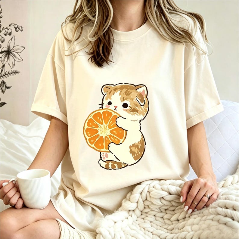 MorningStitch Hello Kitty T-Shirt, Womens Casual Kitty Graphic Top, Sanrio Inspired Shirt image 1