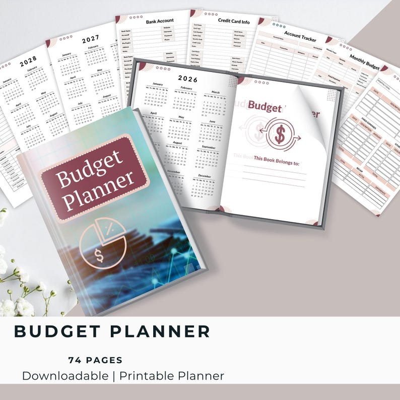 2026 Printable Budget Planner PDF: Financial Organizer, Expense Tracker ...