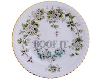 Customized Vintage Hawthorne Plate: "BOOF IT" Wall Art Catch-All Accessory