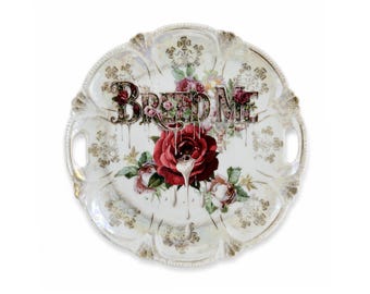 Breed Me — Antique Porcelain Cake Plate 9.5" Wide