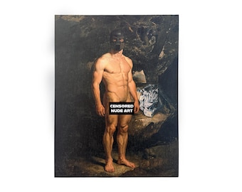 Fine Art Print Gay Kink & Puppy Play Classic Portrait style Pup Mask Canvas Board Art Print MATURE NSFW