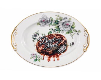 Beat My Meat 12" Platter Home Decor Art Plate