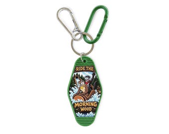 Morning Wood Keychain Bag Charm Trophy Husband Land Collection