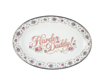 Harder Daddy Vintage China Platter by Trophy Husband 12"x8"